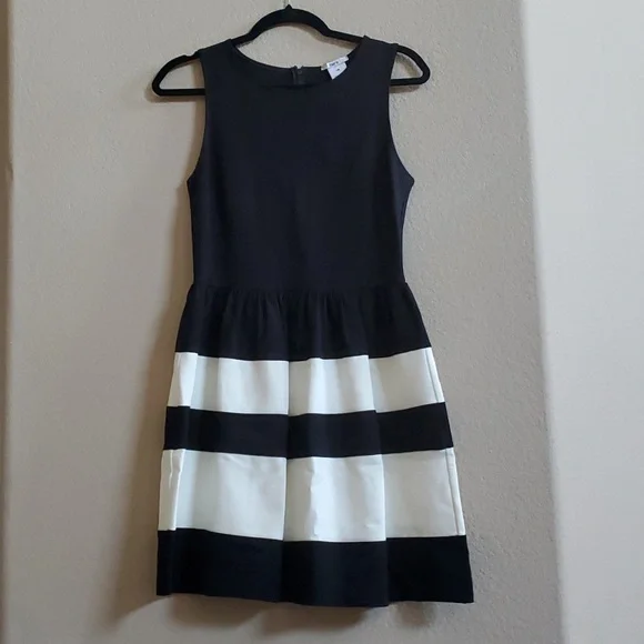 Bar III Black with White Stripe Cocktail Dress - Picture 2 of 4